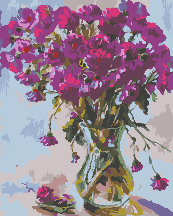 Peinture par numéros - Fleurs dans un vase 4548