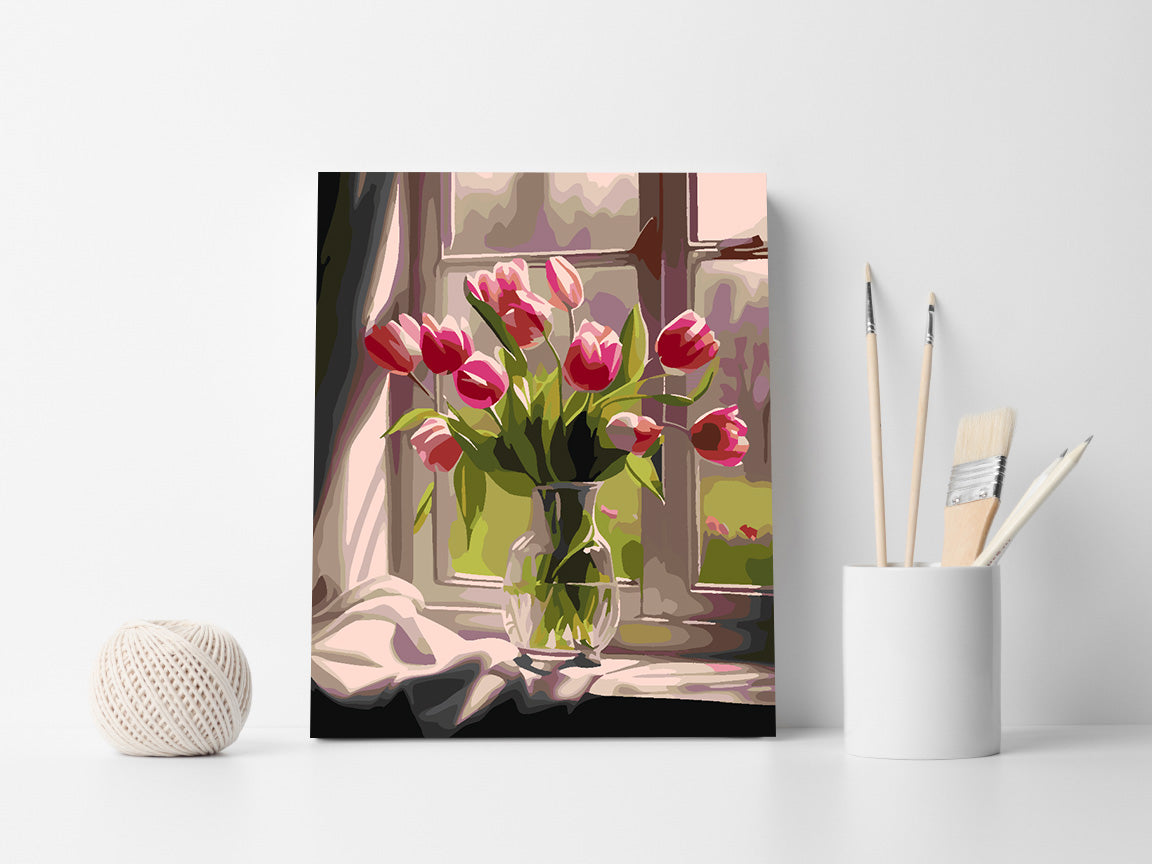 Peinture par numéros - Tulipes dans un vase 4666
