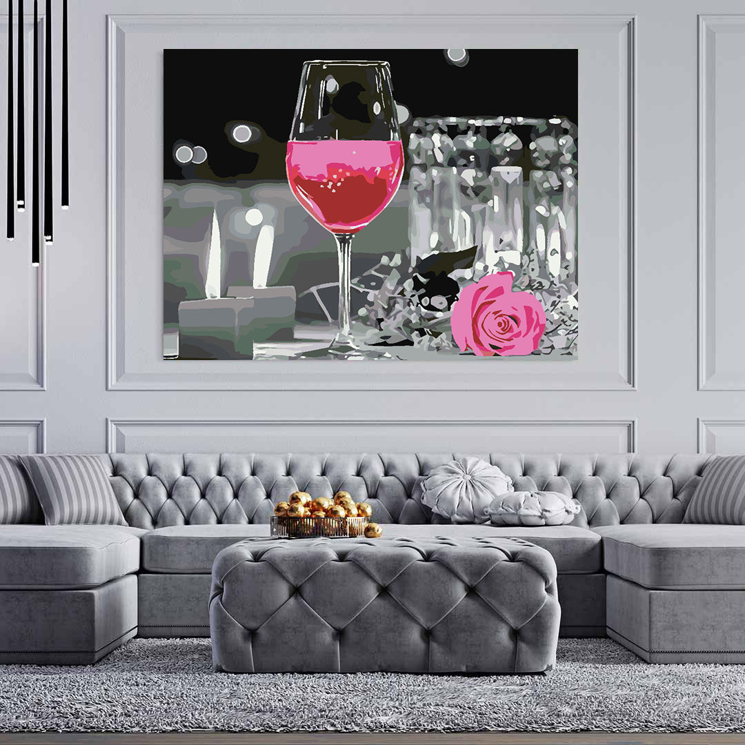 Malen nach Zahlen - Champagnerglas 4711