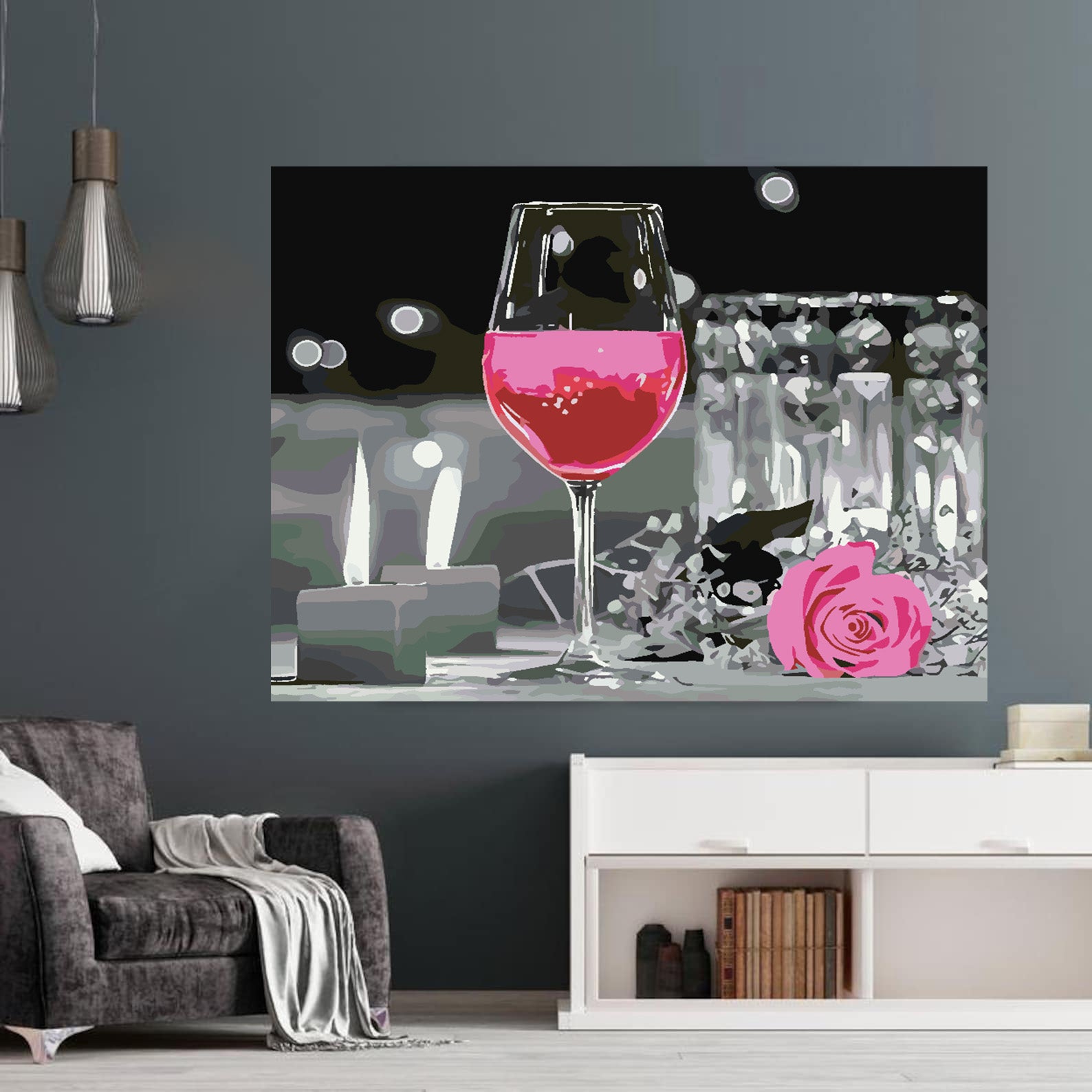 Malen nach Zahlen - Champagnerglas 4711