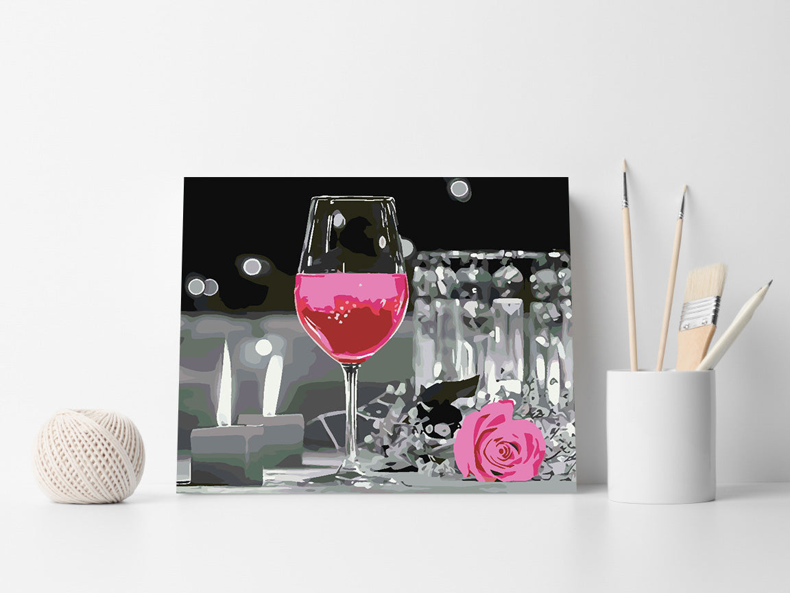 Malen nach Zahlen - Champagnerglas 4711