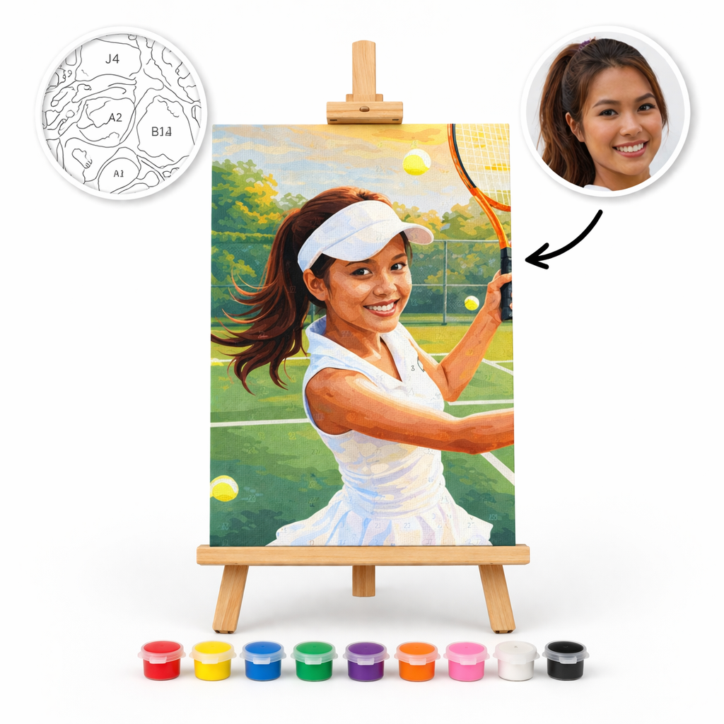 Pictura Personalizata pe Numere – Jucatoarea de Tenis