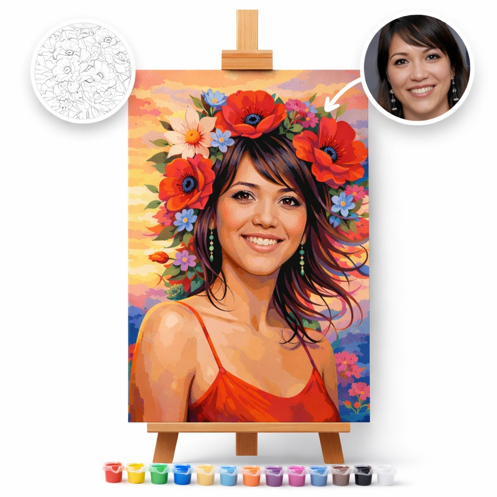 Pictura Personalizata pe Numere – Coroana de Flori