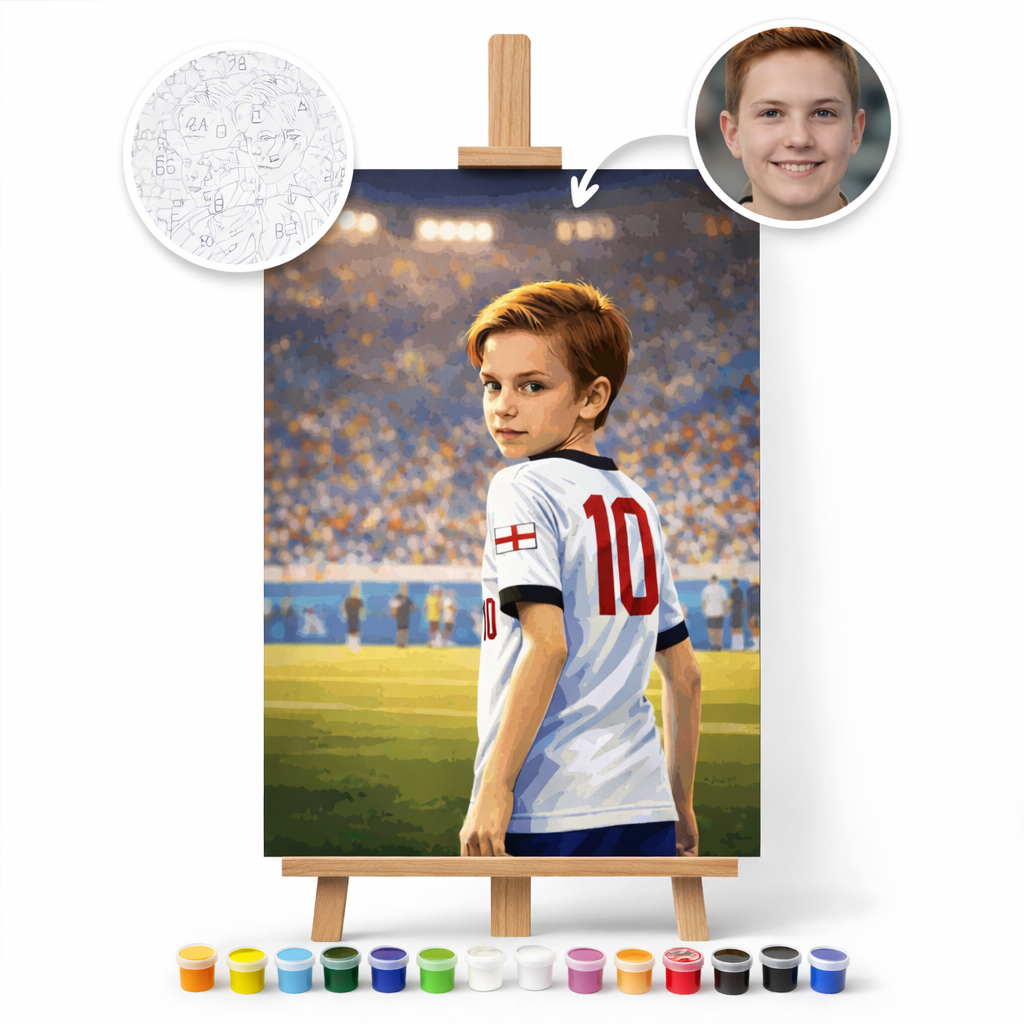 Pictura Personalizata pe Numere – Micul Fotbalist
