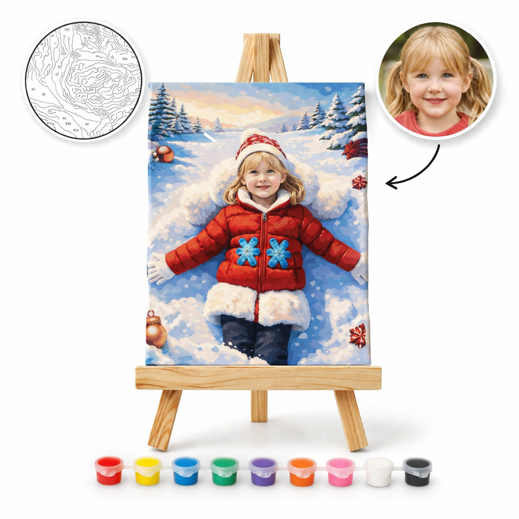 Pictura Personalizata pe Numere – ingerul Zapezii