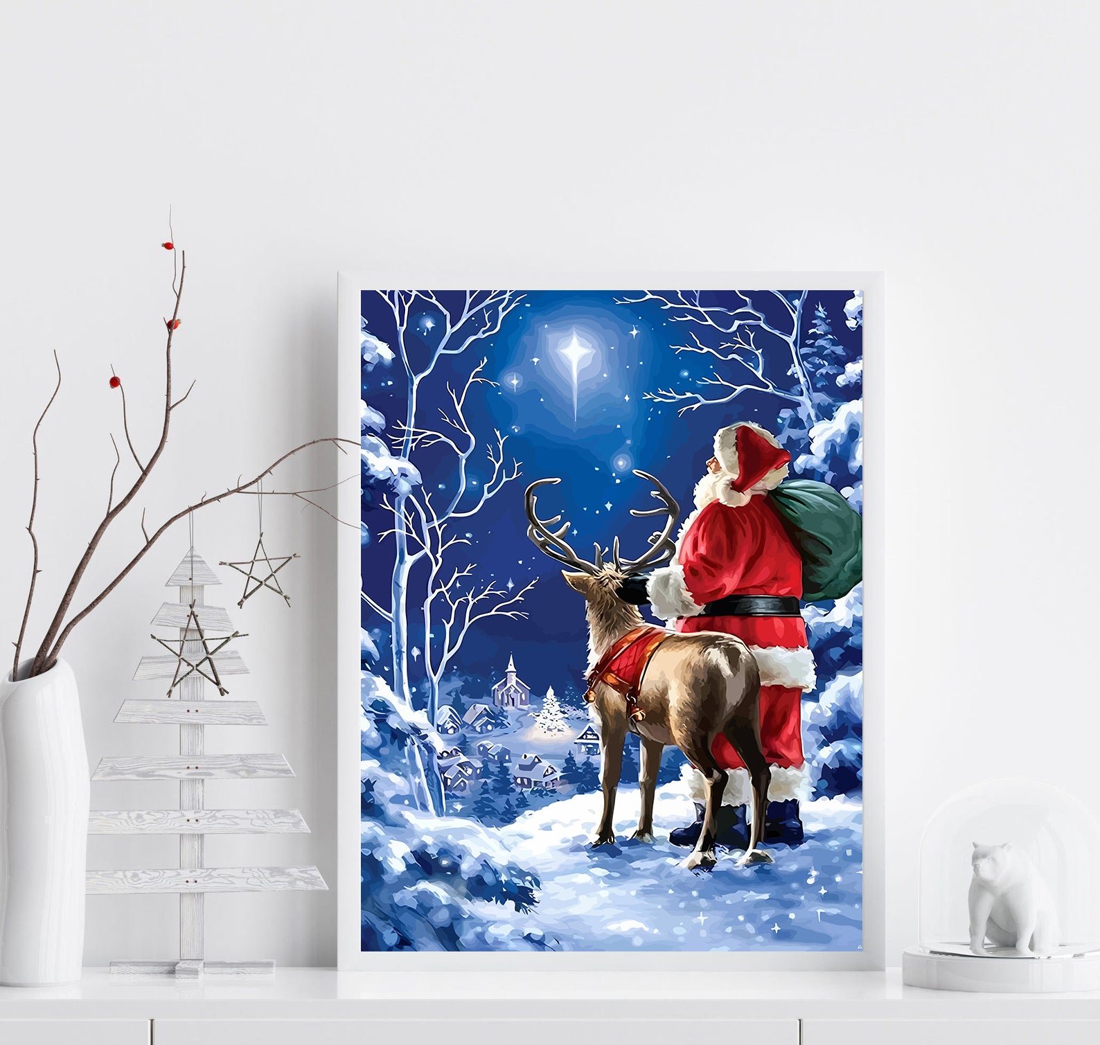 Set Pictură pe numere – Rudolf Și Moș Crăciun 6124