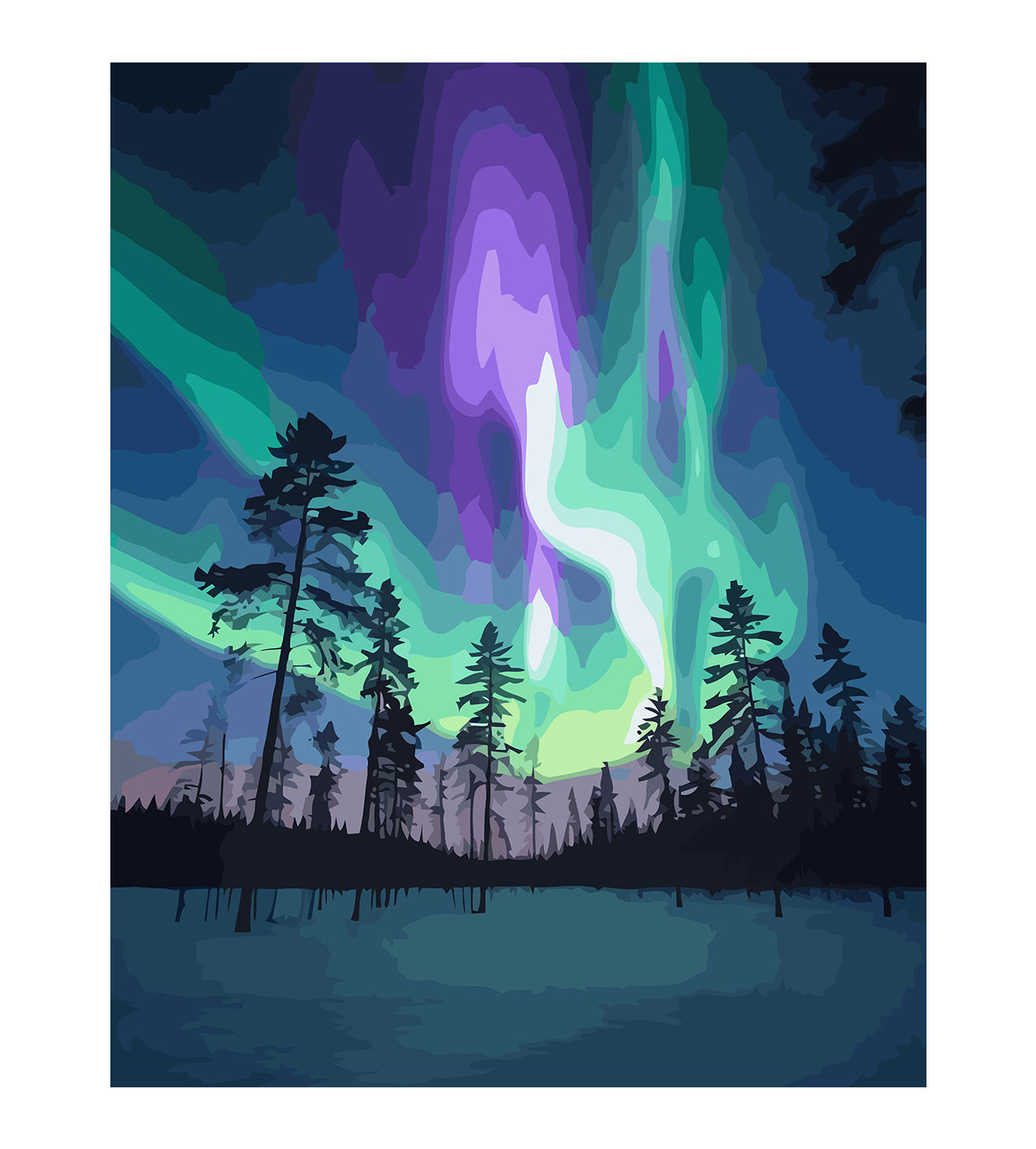 Set Pictură pe numere – Aurora Boreală 6138