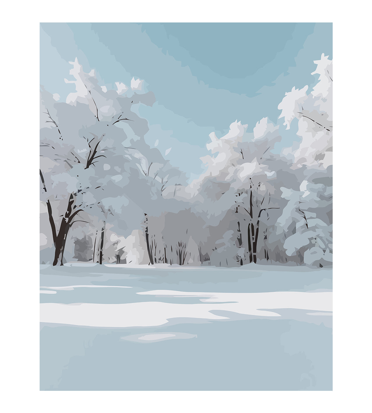 Set Pictură pe numere – Peisaj De Iarnă 6176