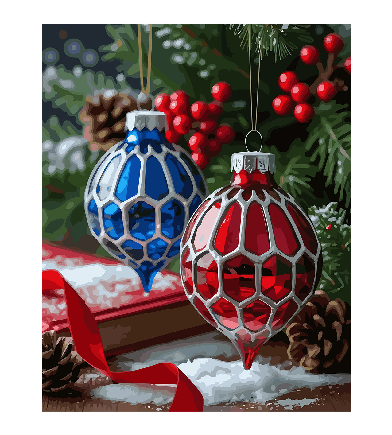 Set Pictură pe numere – Decorațiuni De Crăciun 6185