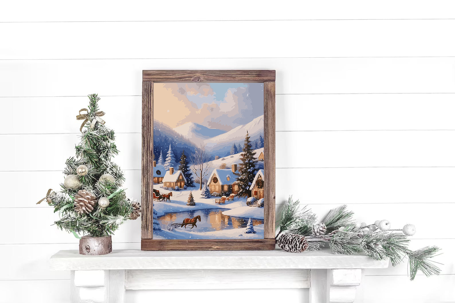 Set Pictură pe numere – Iarna În Orășel 6200