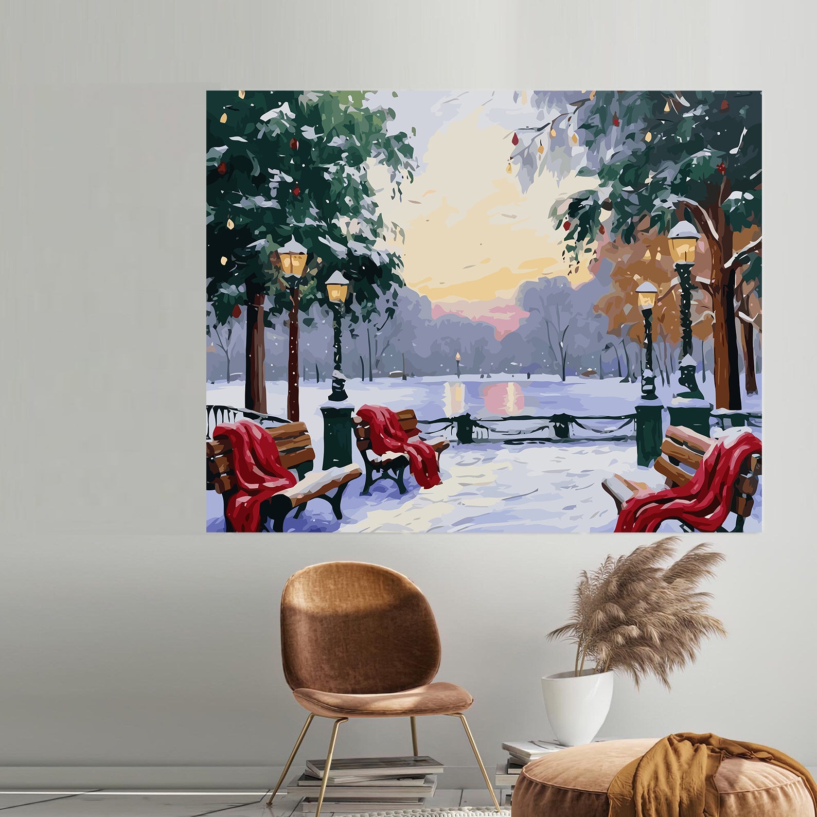 Set Pictură pe numere – Iarna În Orășel 6201