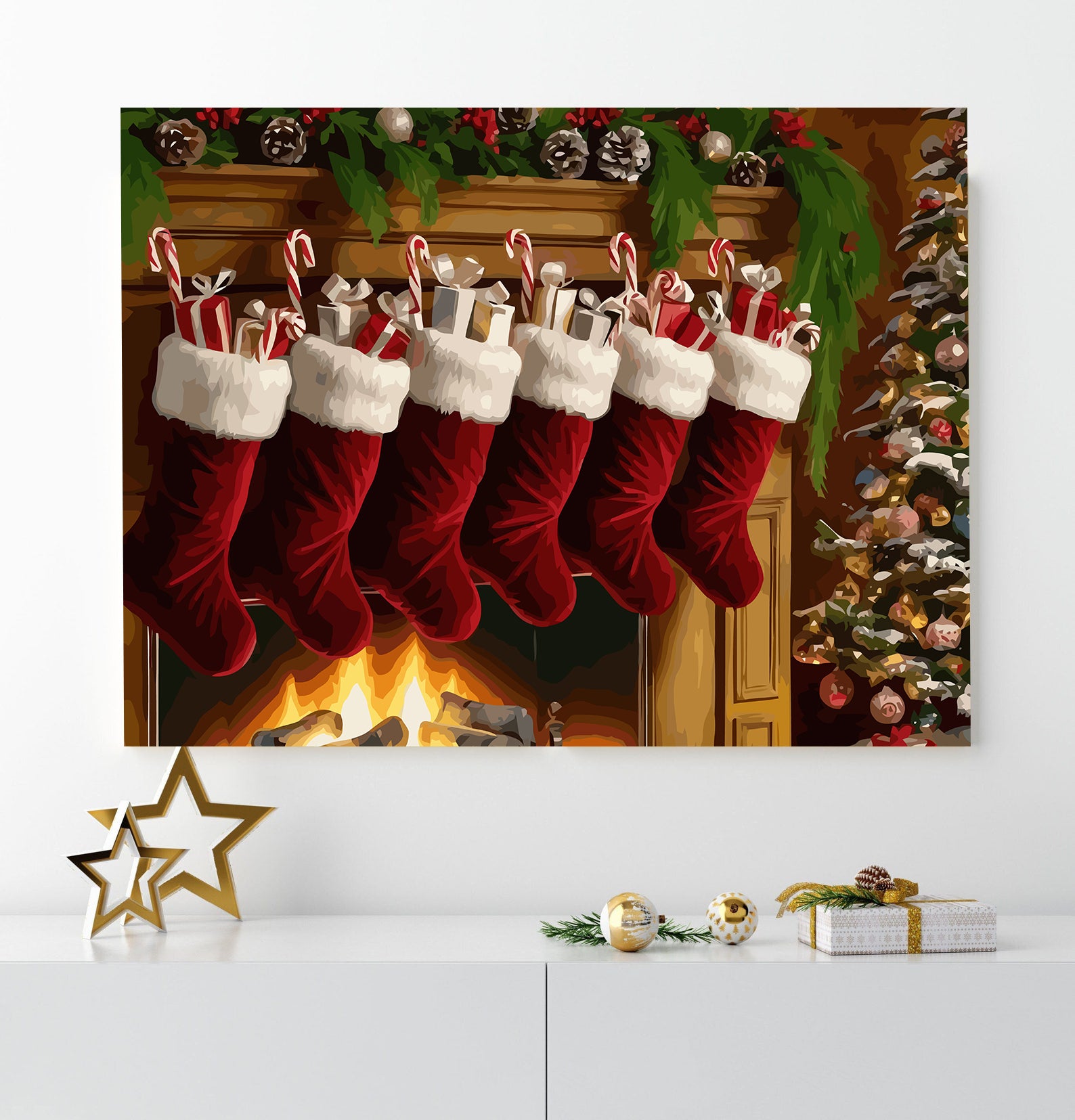 Set Pictură pe numere – Ciorapi De Crăciun 6212