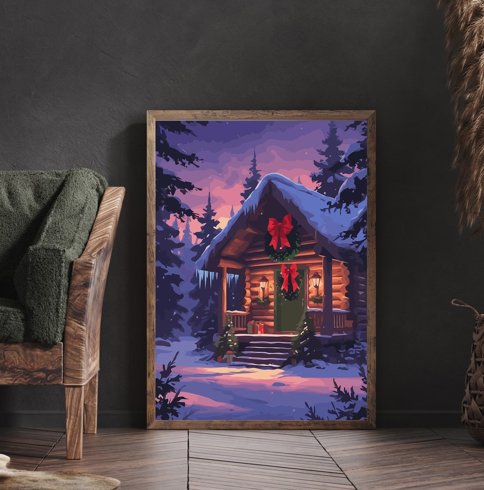 Set Pictură pe numere – Căsuță În Pădure Iarna 6234