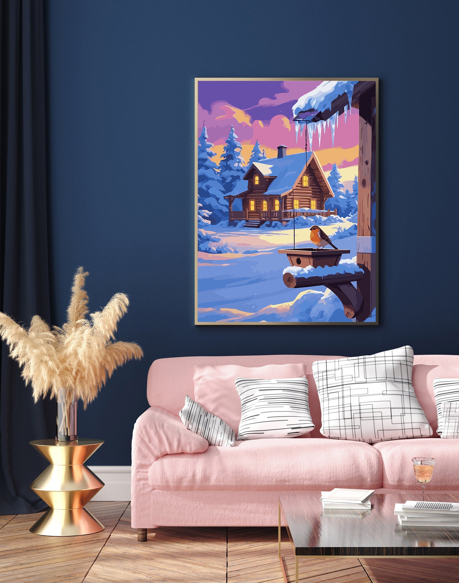 Set Pictură pe numere – Căsuță Înghețată Iarna 6235