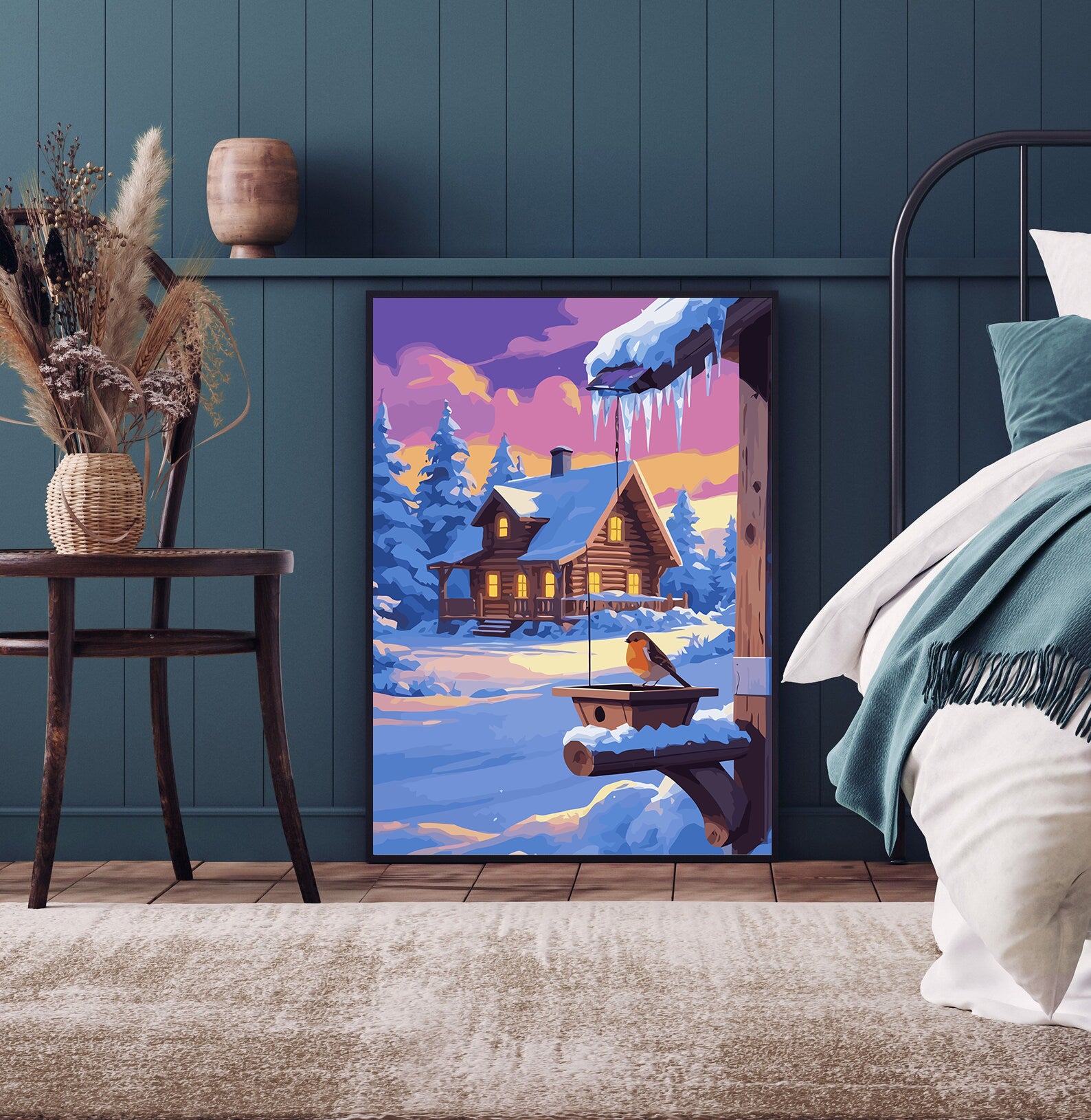 Set Pictură pe numere – Căsuță Înghețată Iarna 6235