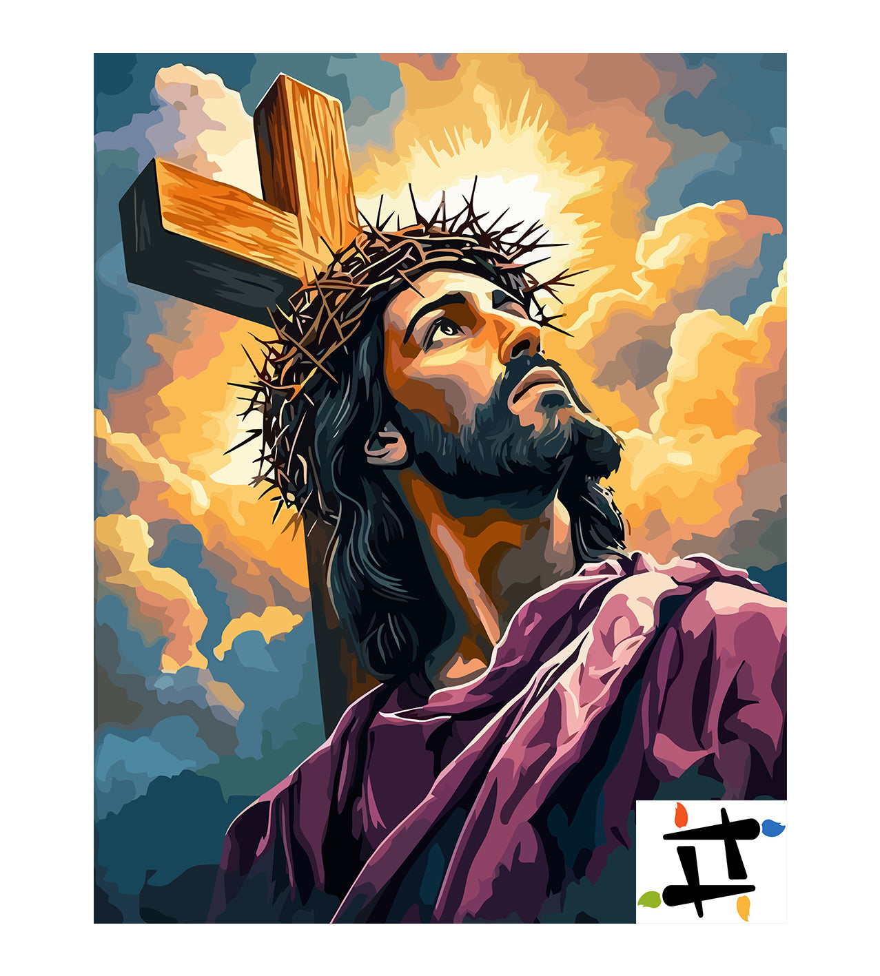 Set Pictură pe numere – Isus Hristos Purtând Coroana 6242