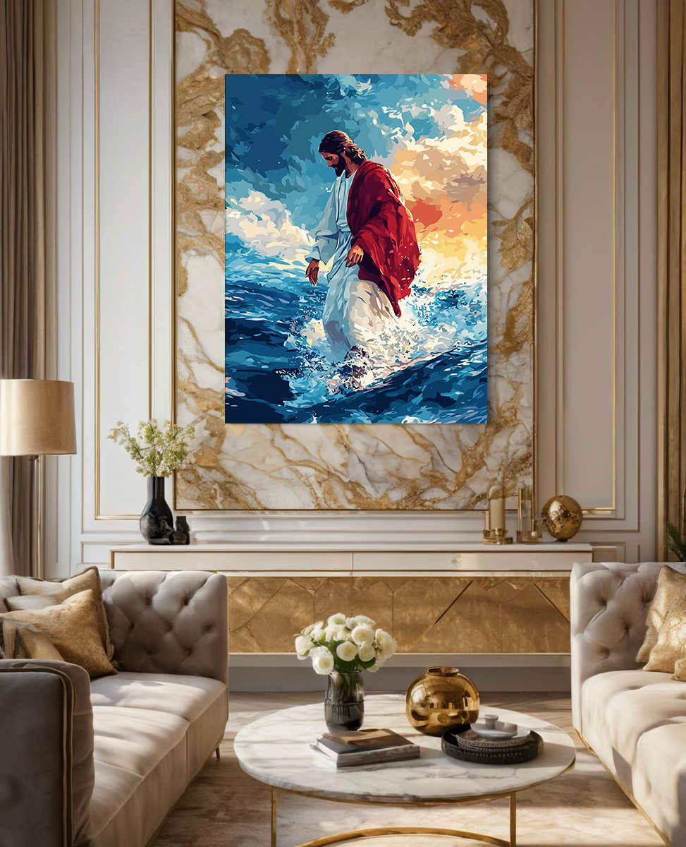 Set Pictură pe numere – Isus Hristos Mergând Pe Apă 6255