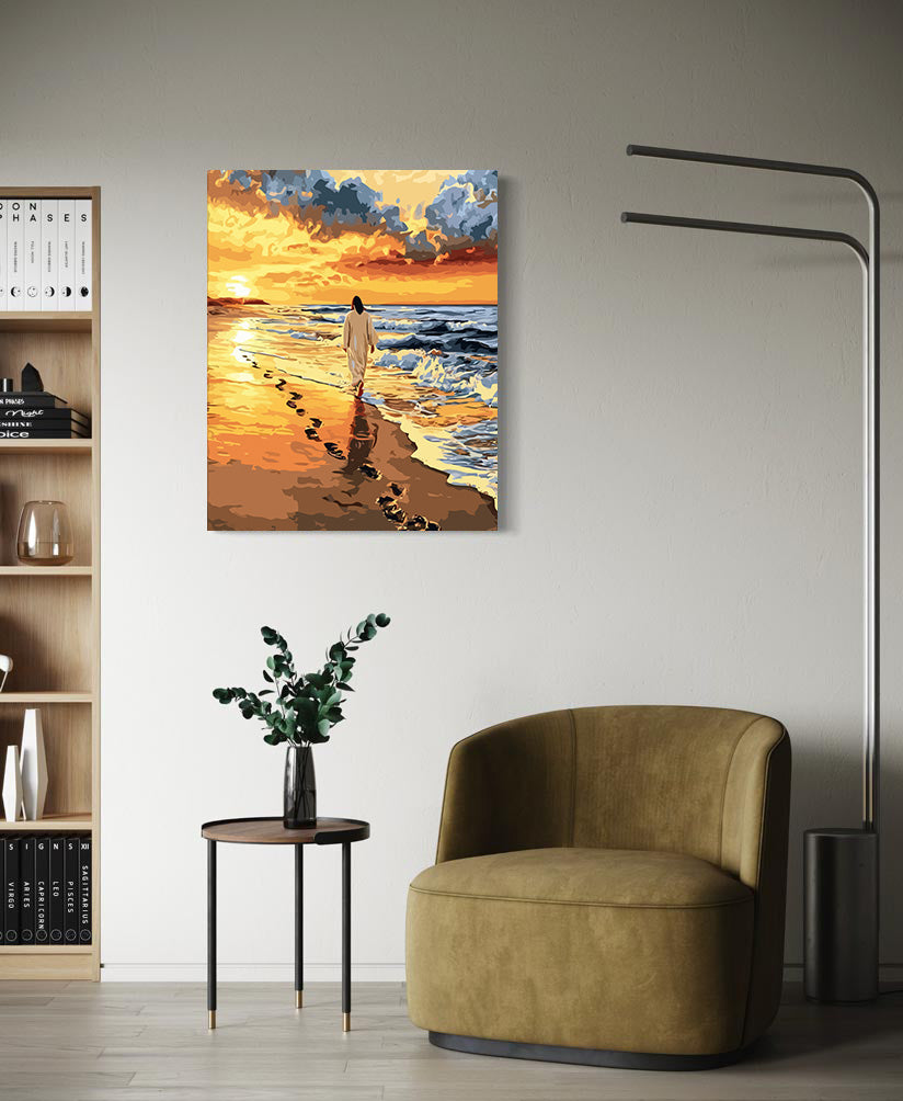 Set Pictură pe numere – Urme De Pași Pe Nisip 6266