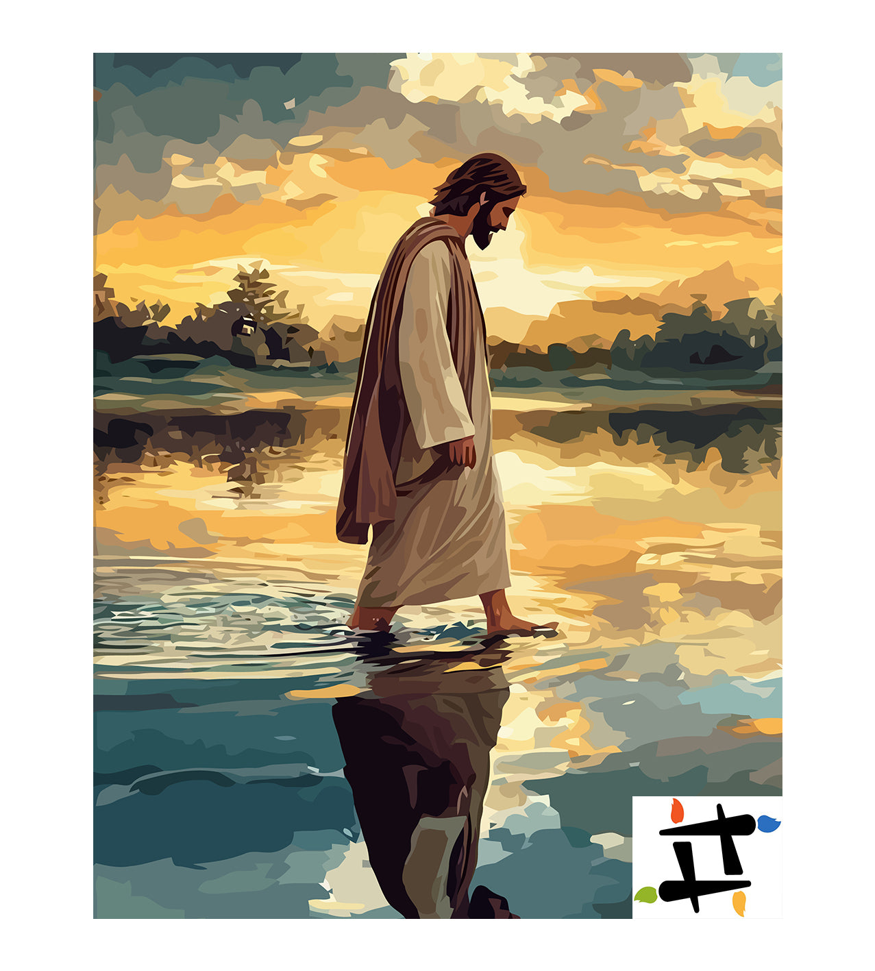 Set Pictură pe numere – Isus Hristos Mergând Pe Apă 6267