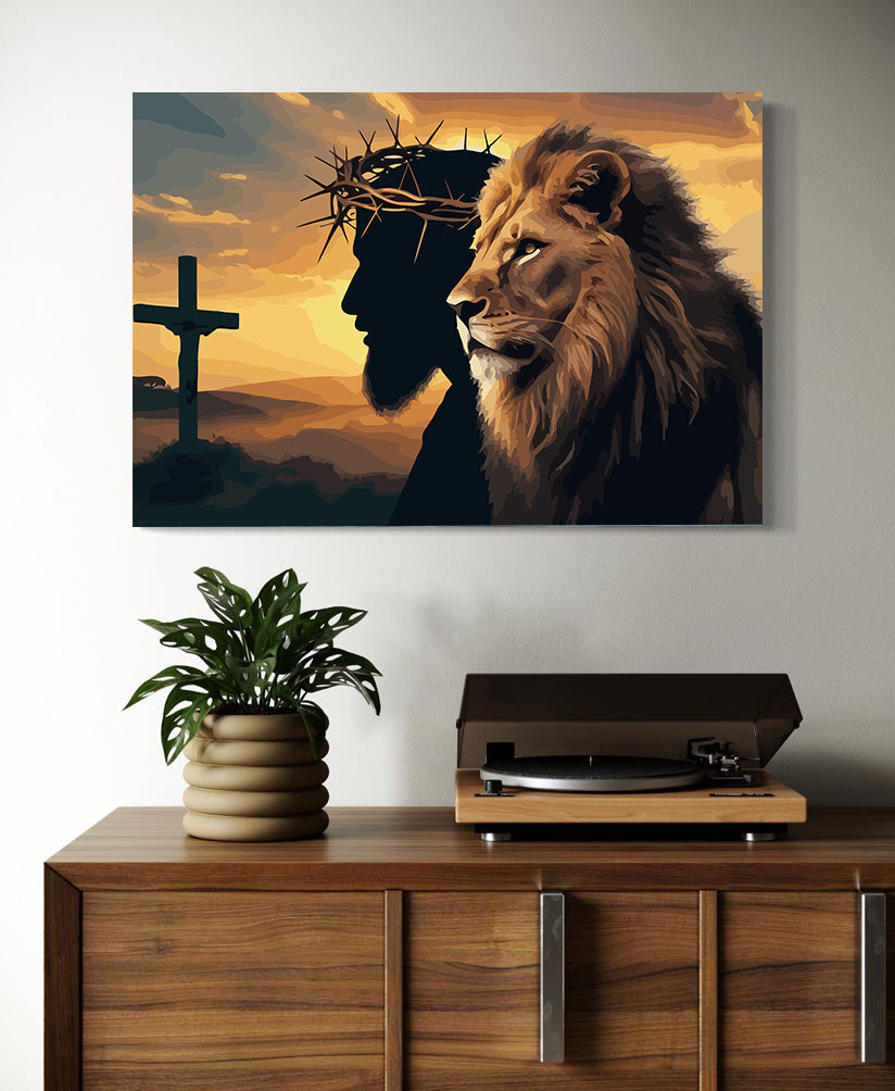 Set Pictură pe numere – Leul Și Crucea 6296