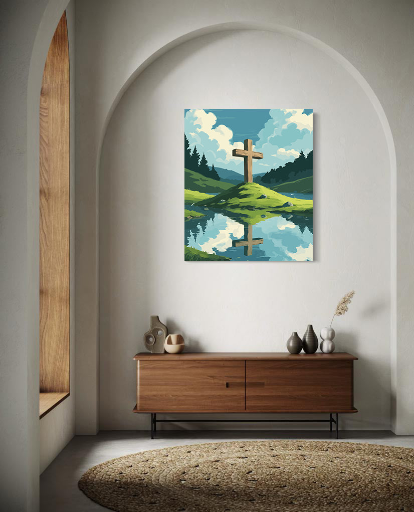 Set Pictură pe numere – Cruce Pe Vârful Dealului 6344