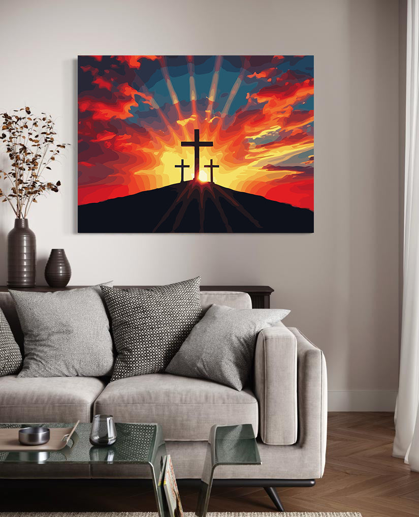 Set Pictură pe numere – Trei Cruci Pe Dealul Golgota 6360