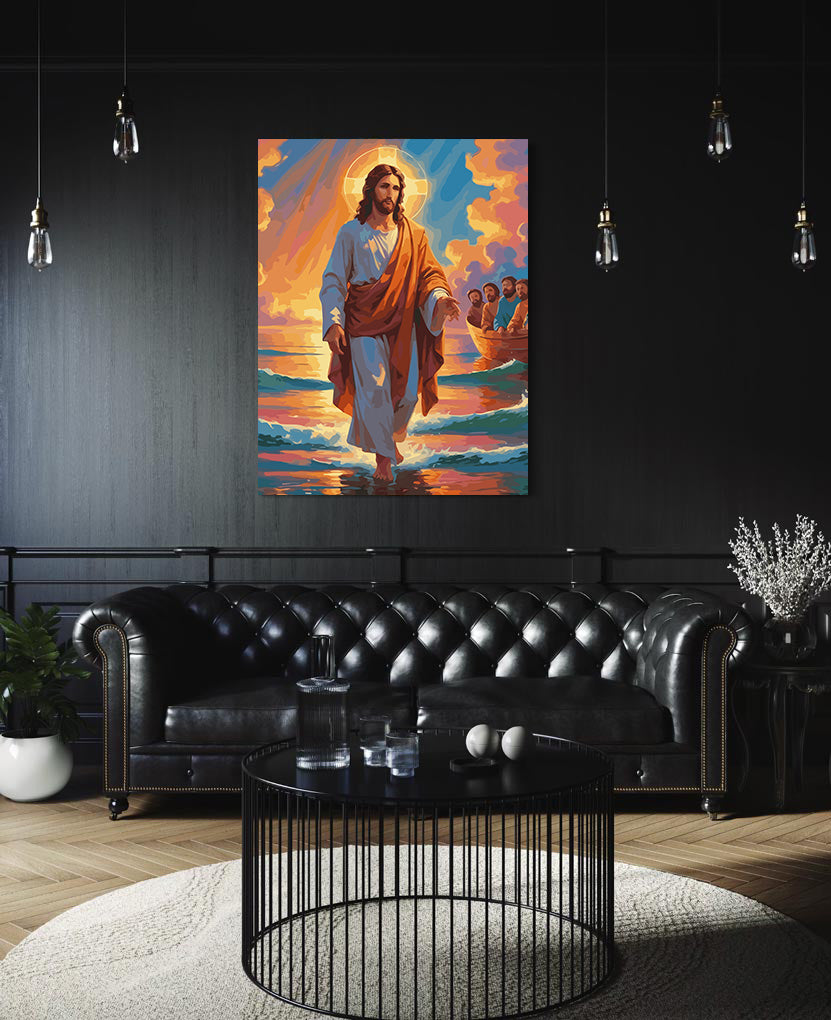 Set Pictură pe numere – Iisus Mergând Pe Apă 6395