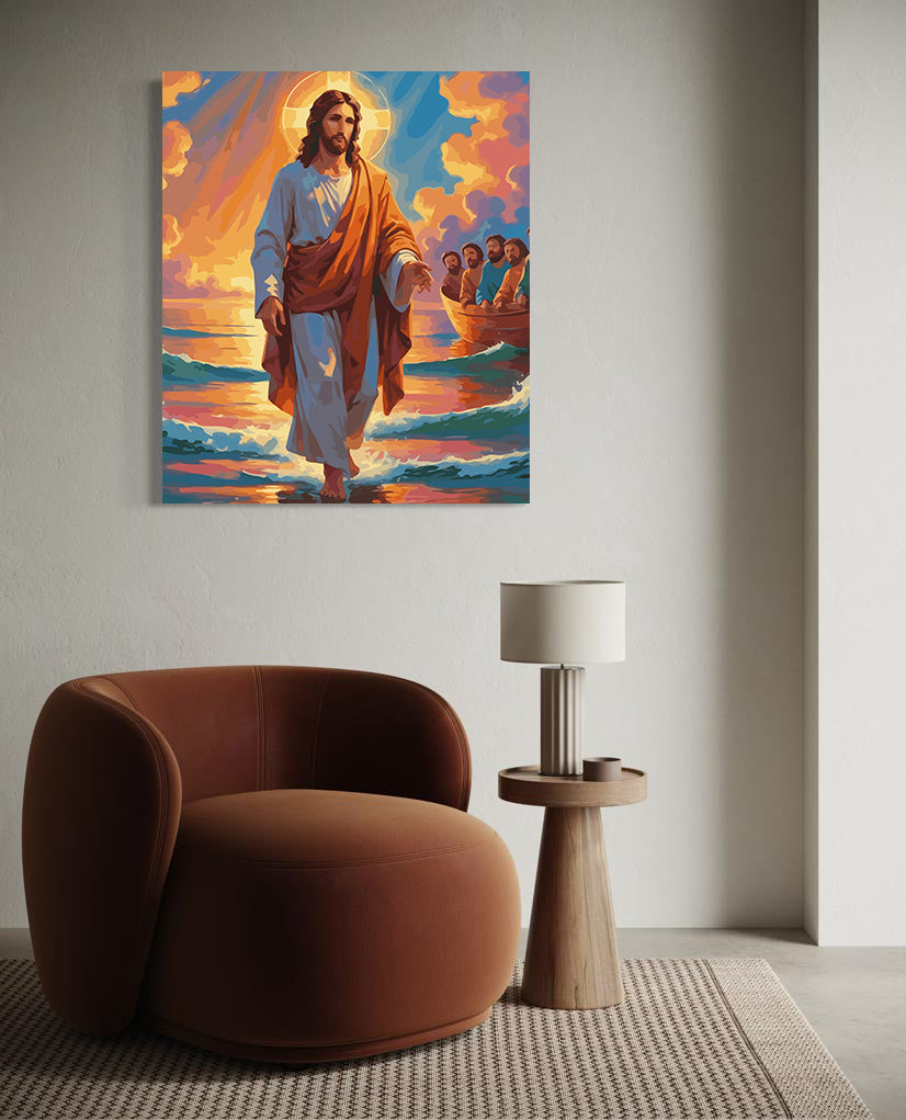 Set Pictură pe numere – Iisus Mergând Pe Apă 6395