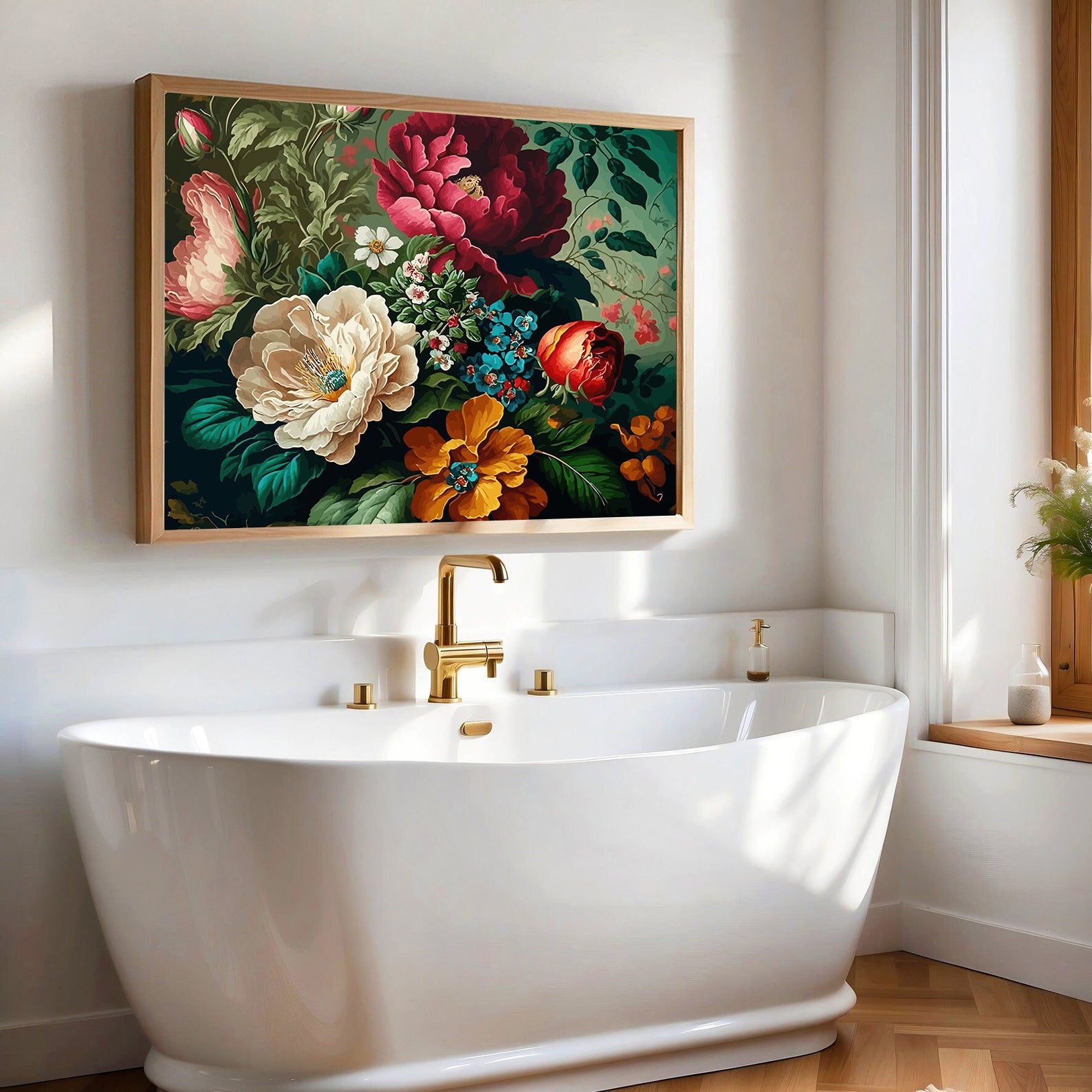 Pictura pe Numere Flori Multicolore 6466