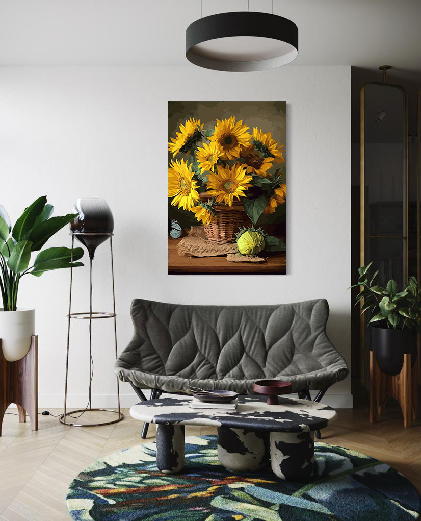 Pictura pe Numere – Floarea Soarelui in cos 6535