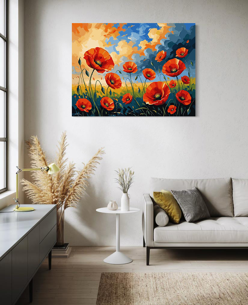 Pictura pe Numere – Campie cu Maci 6687