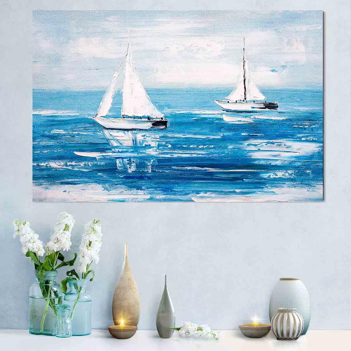 Peinture sur toile - Bateau à voile