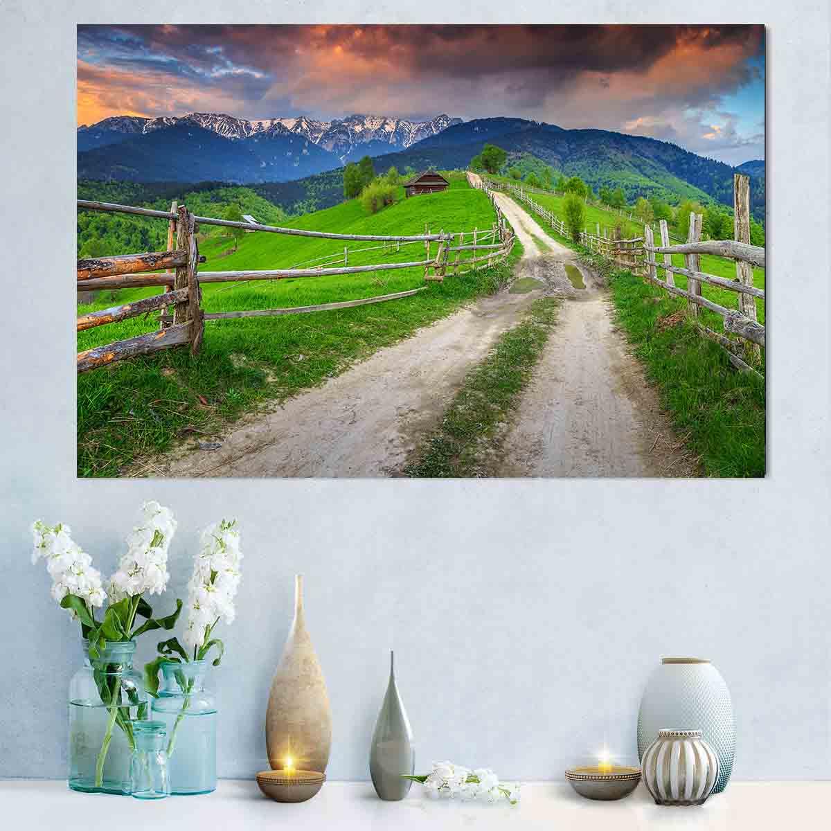 Peinture sur toile - Paysage alpin d'été
