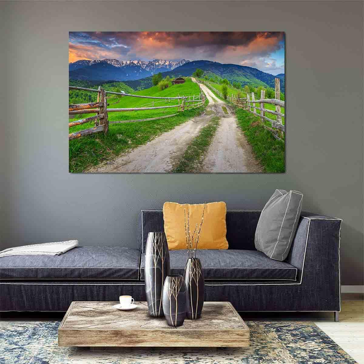 Peinture sur toile - Paysage alpin d'été