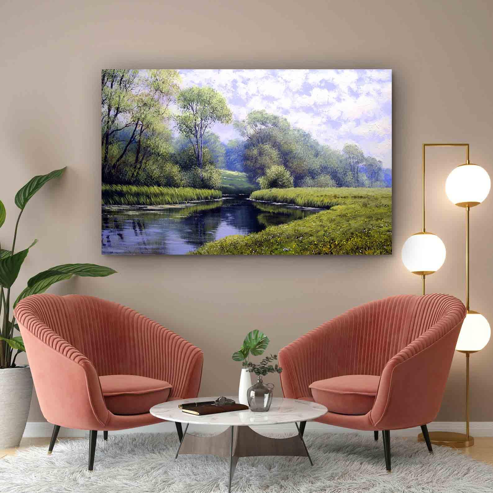 Peinture sur toile - Forêt d'été