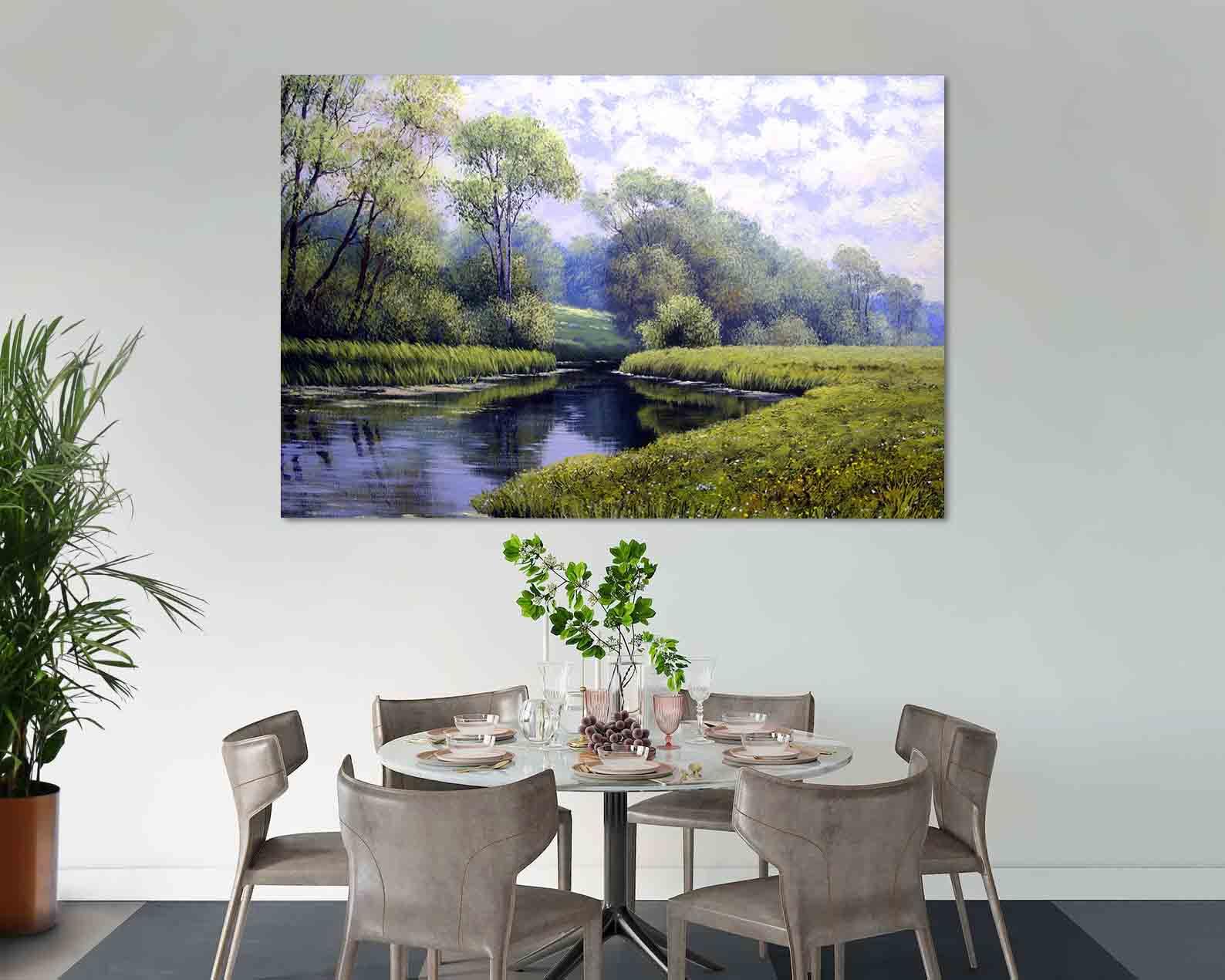 Peinture sur toile - Forêt d'été