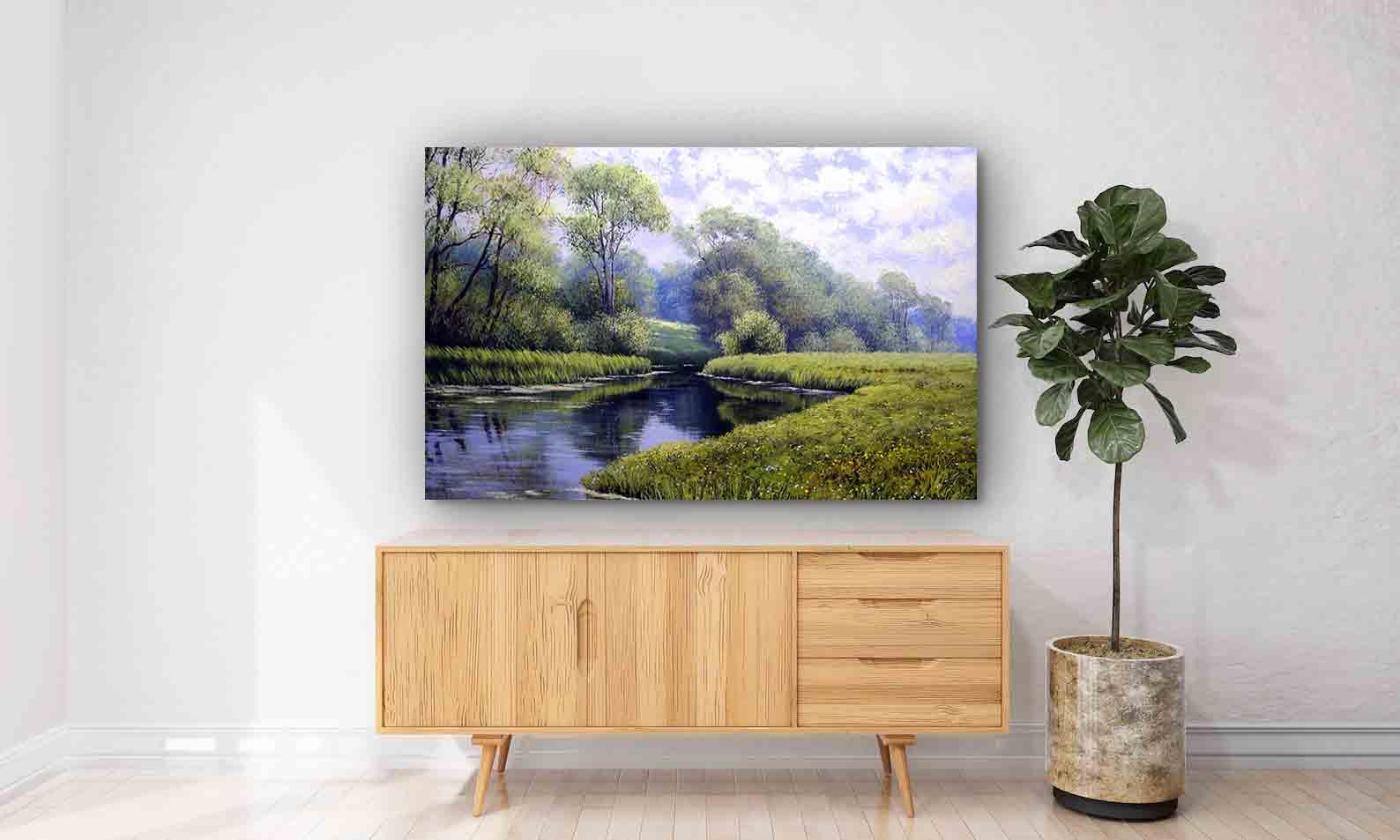 Peinture sur toile - Forêt d'été