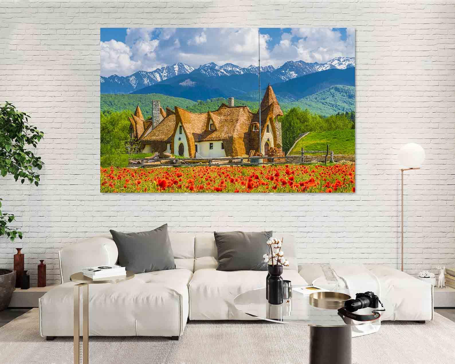 Peinture sur toile - Le château d'argile dans la vallée des fées