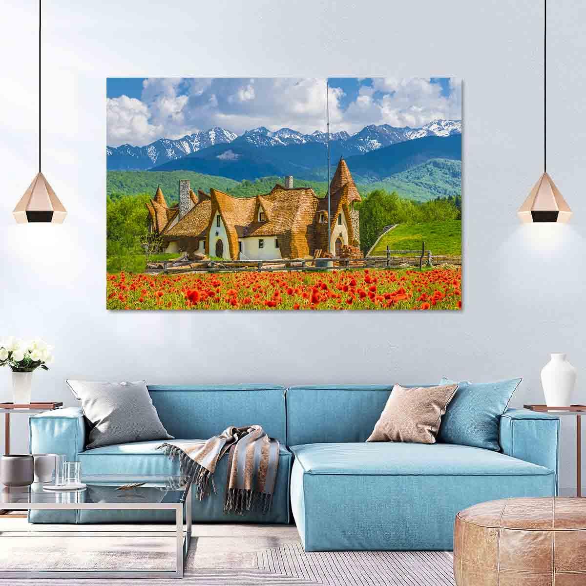 Peinture sur toile - Le château d'argile dans la vallée des fées
