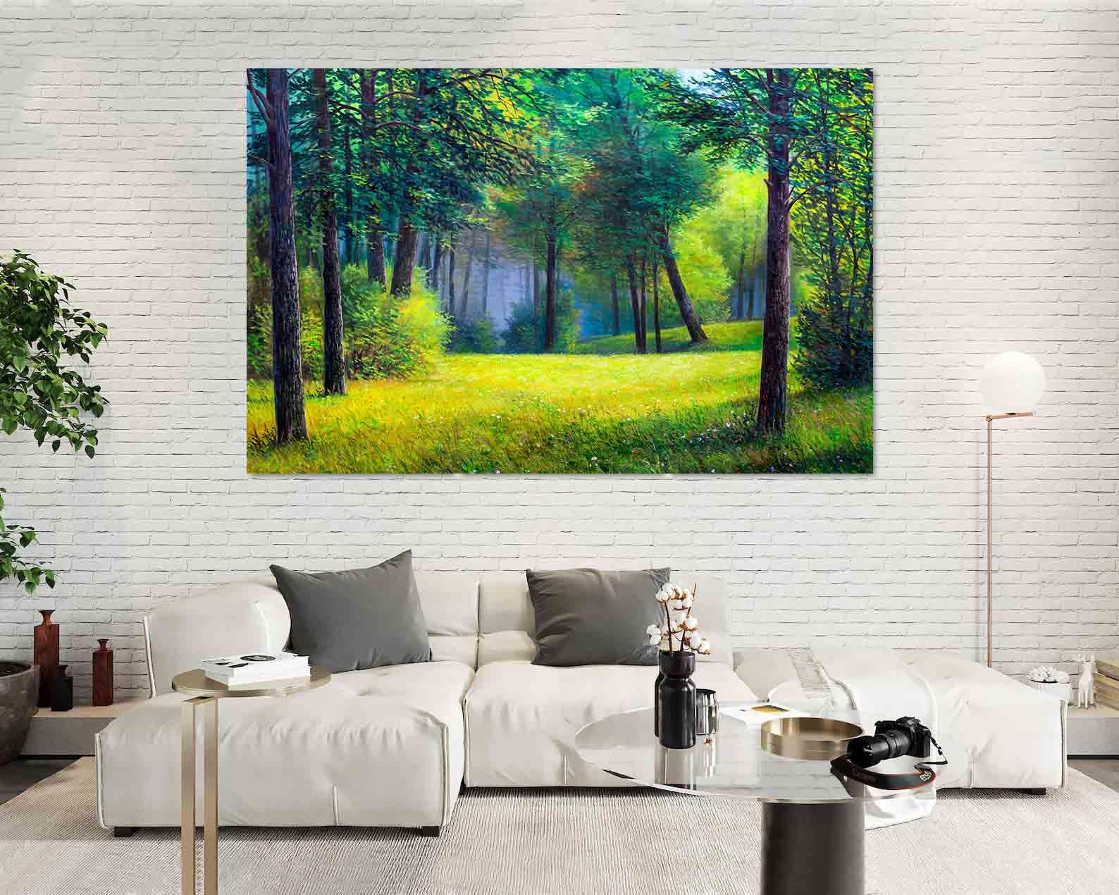 Peinture sur toile - Forêt d'été