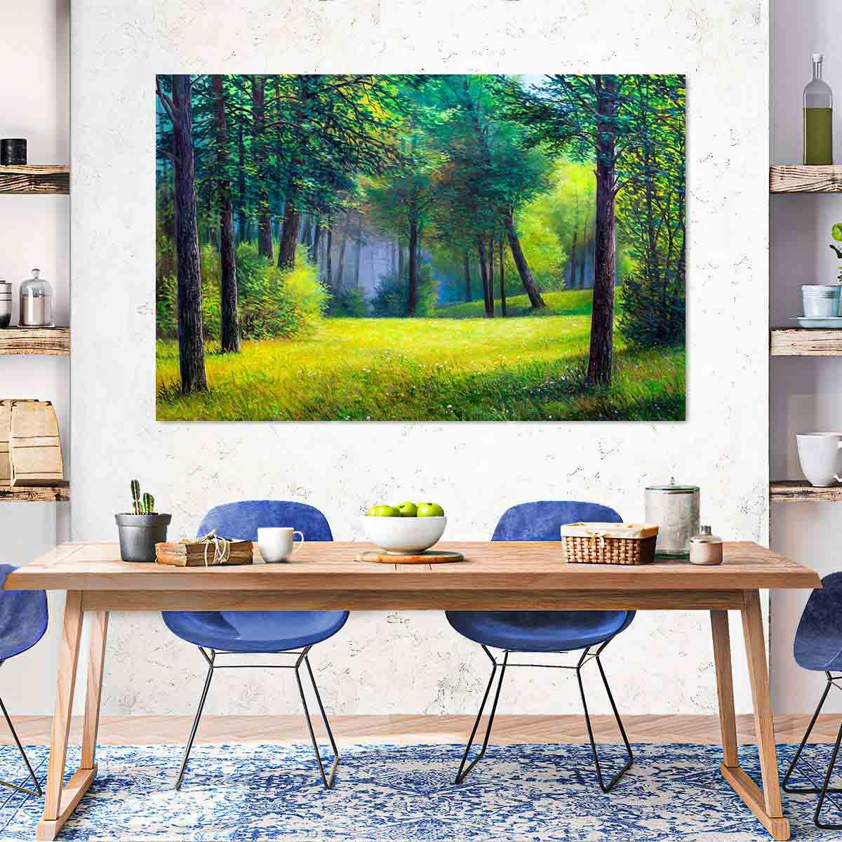 Peinture sur toile - Forêt d'été