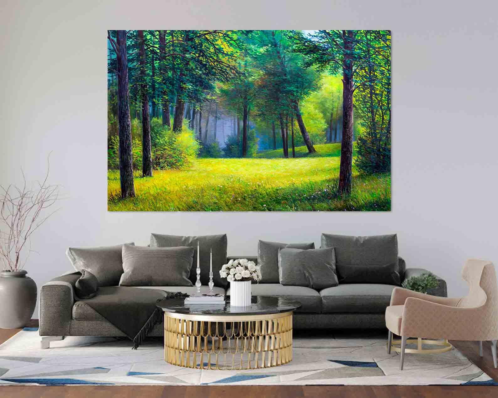 Peinture sur toile - Forêt d'été