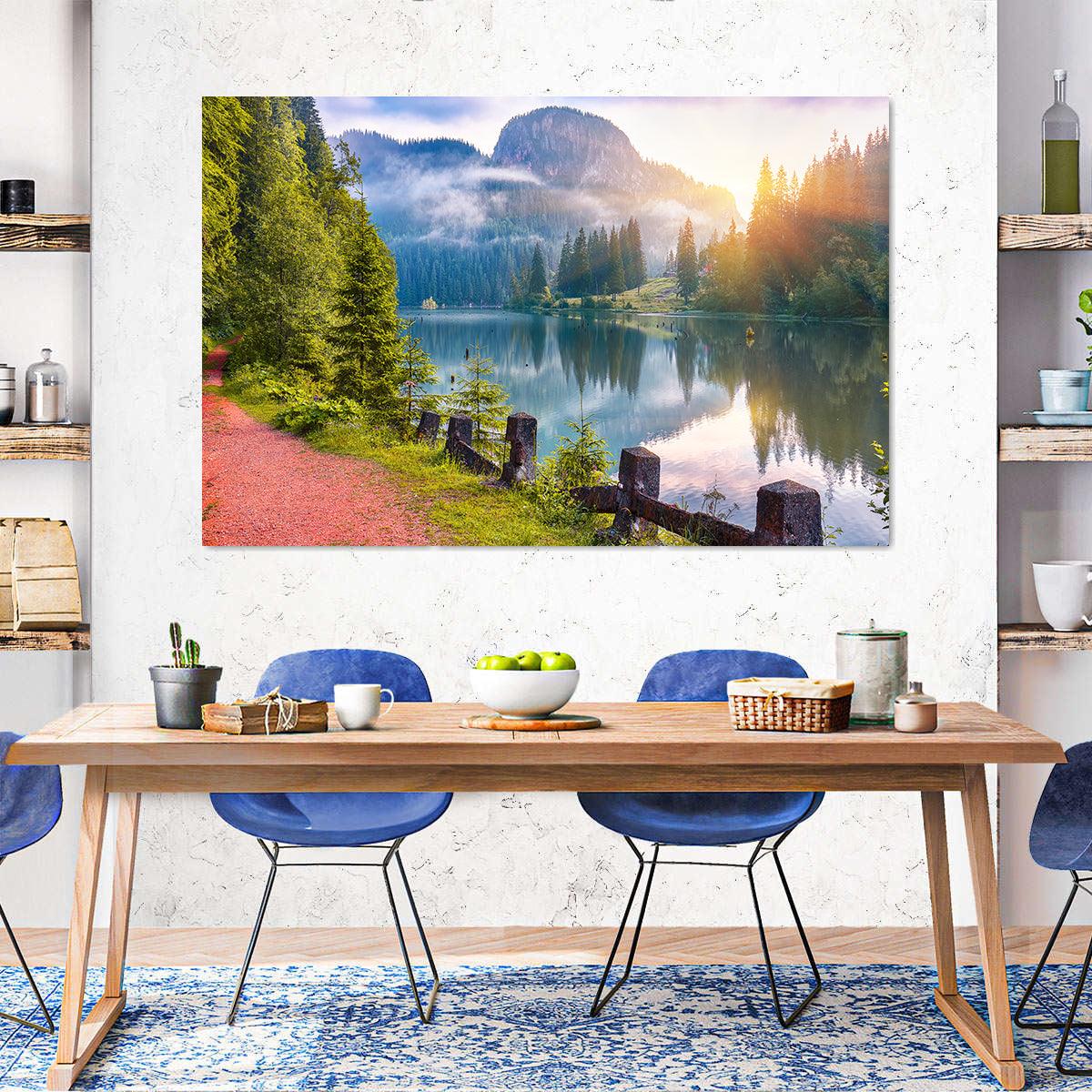 Peinture sur toile - Paysage du lac Rouge