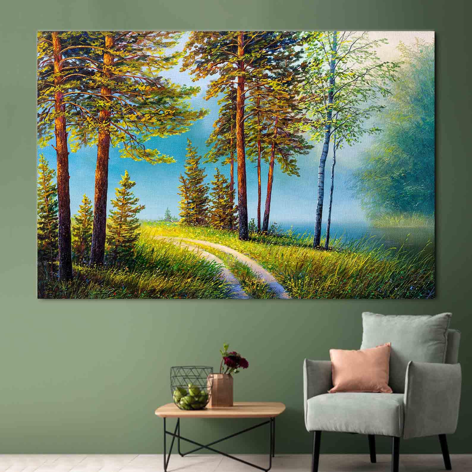 Peinture sur toile - Paysage d'été en forêt