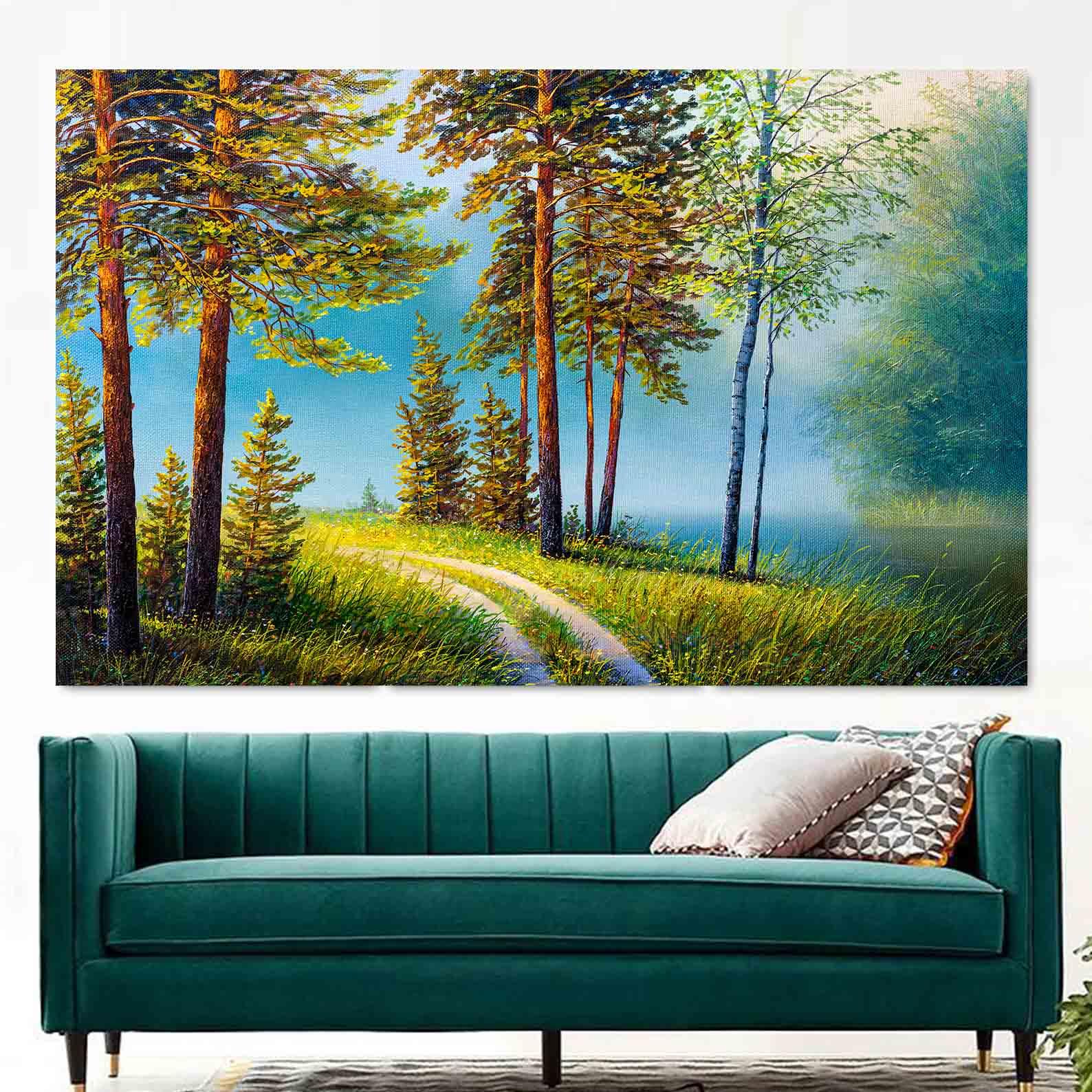 Peinture sur toile - Paysage d'été en forêt