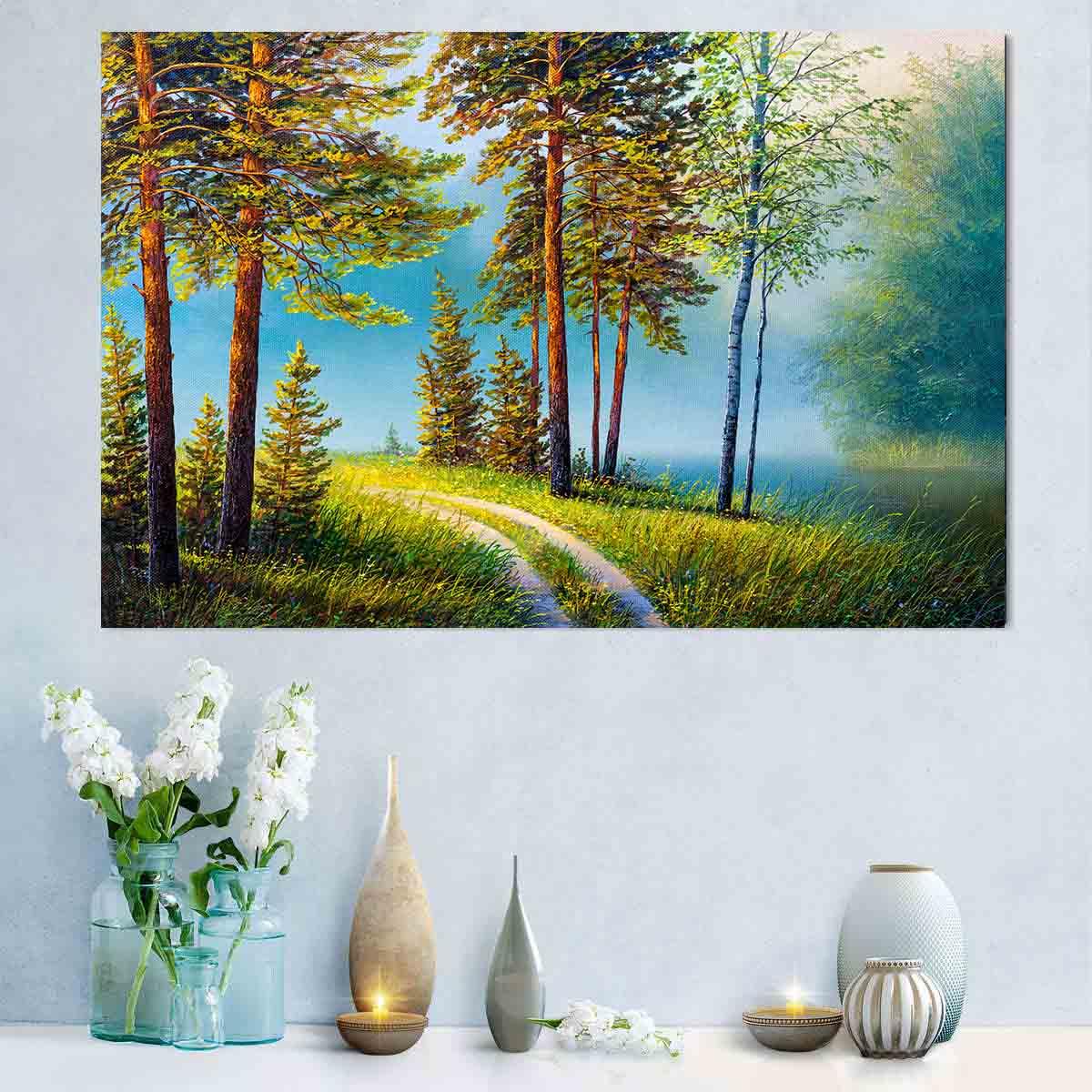 Peinture sur toile - Paysage d'été en forêt
