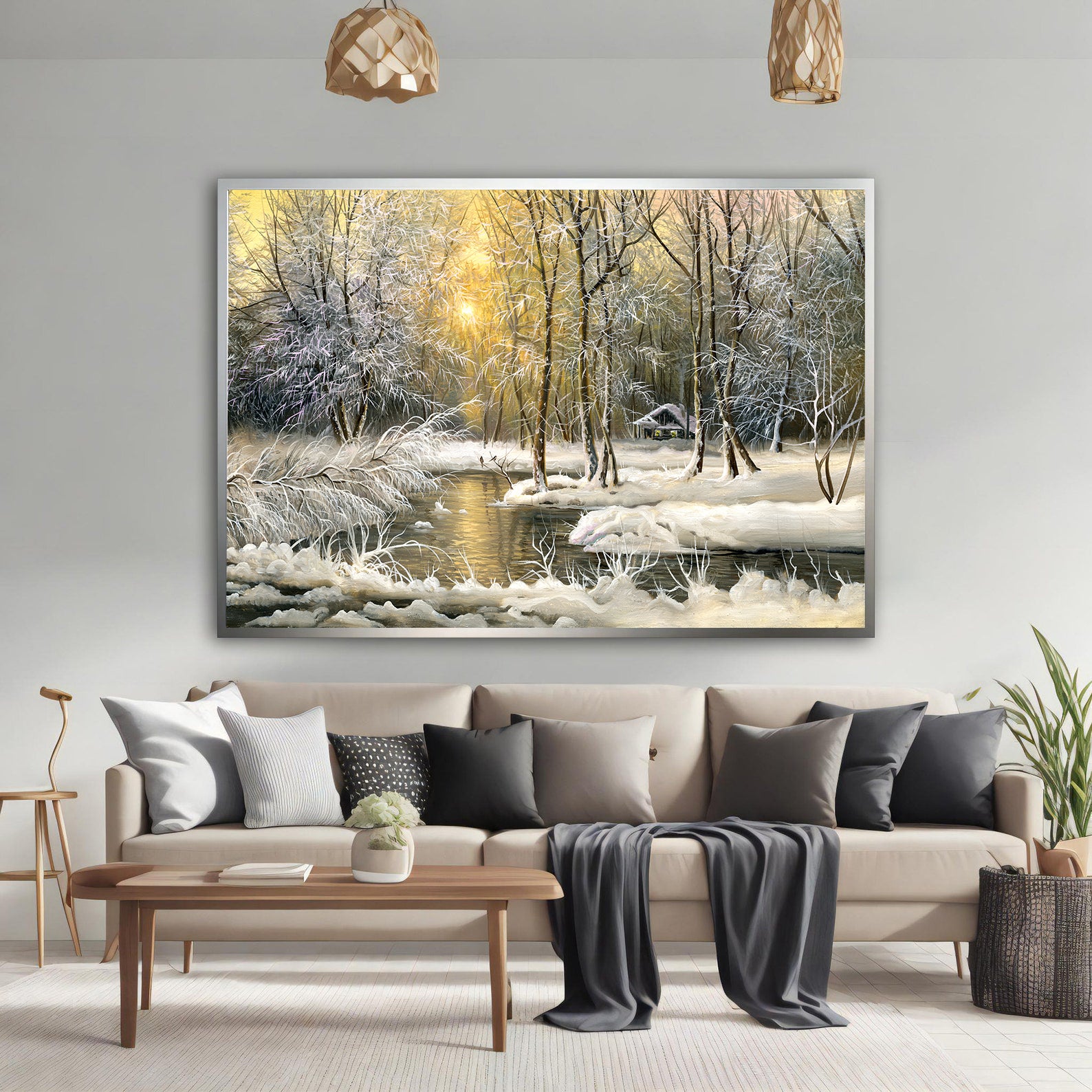 Peinture sur toile - Paysage d'hiver