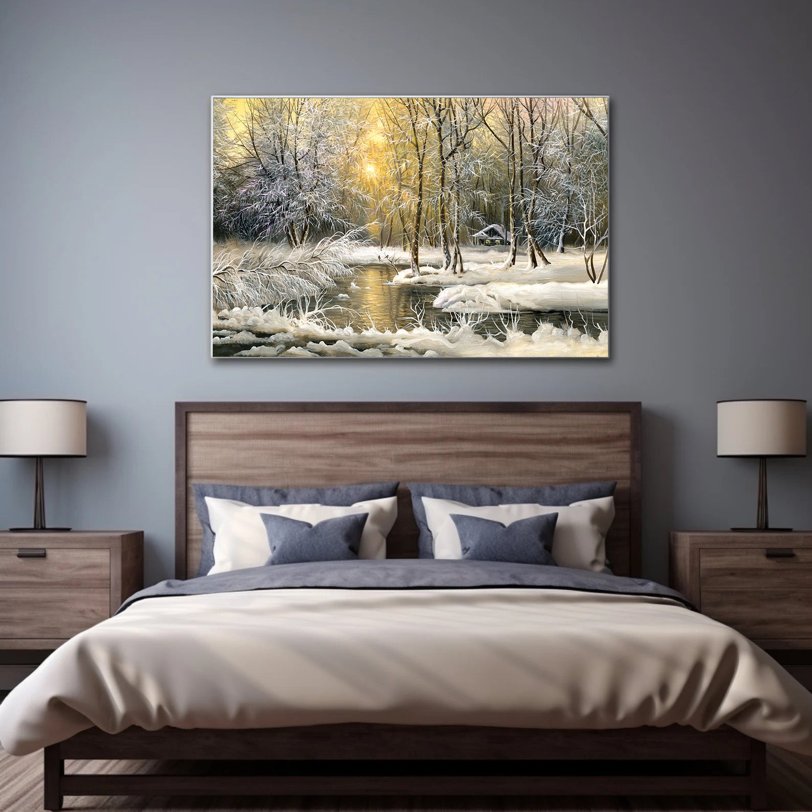 Peinture sur toile - Paysage d'hiver