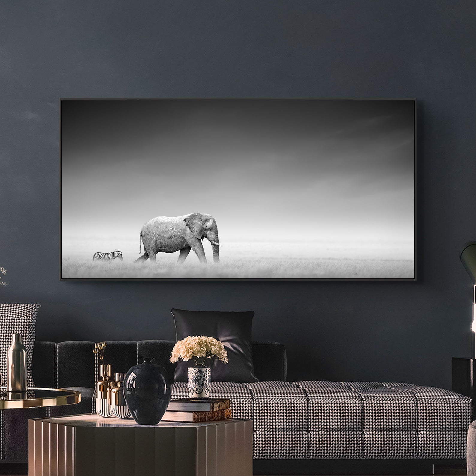 Tablou Canvas - Animale Alb Negru