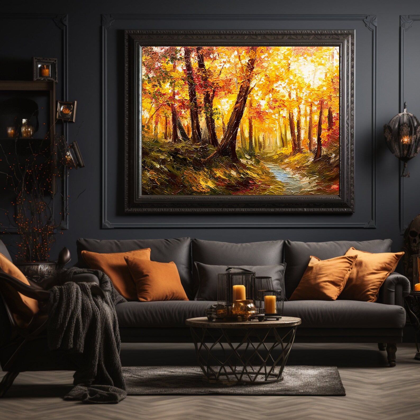 Peinture sur toile - Paysage d'automne